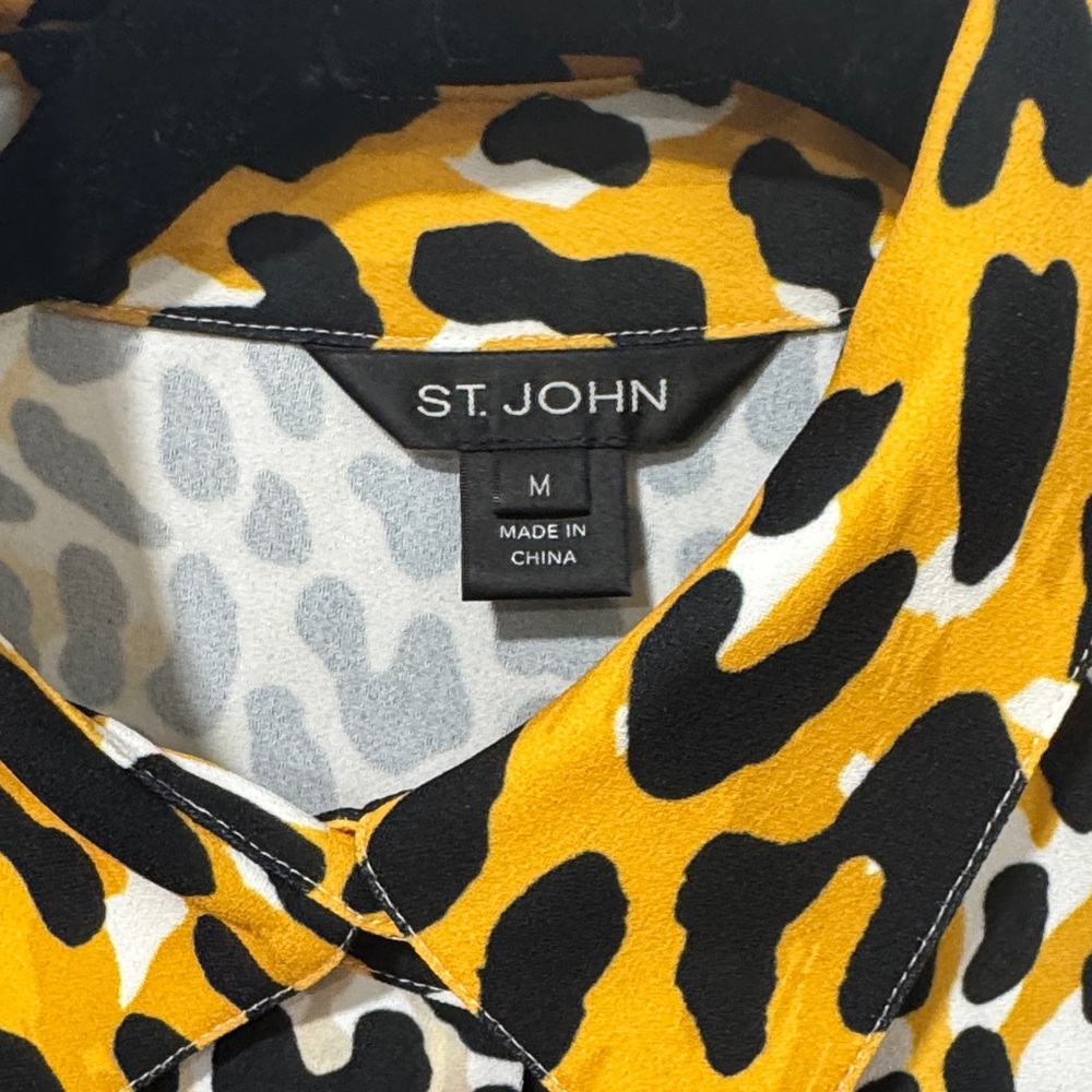 St. John Leopard Print Medium Shirt - Picture 5 of 10